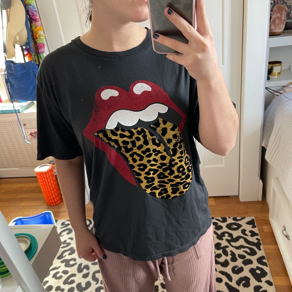 Rolling Stones Leopard Tongue Graphic T